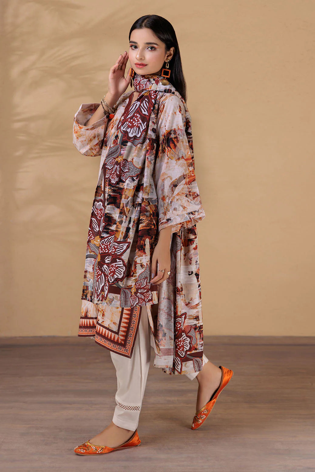 BROWN JACQUARD-3 PC
